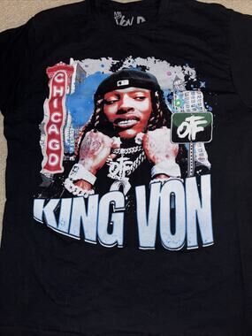 King Von Rap T-shirt Large 22x29